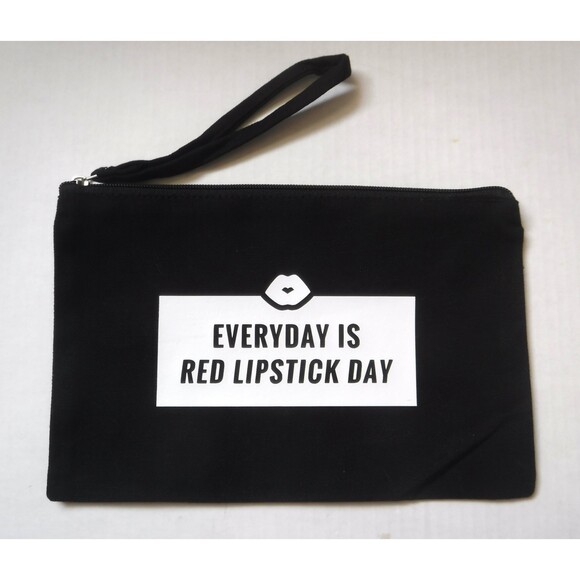 Black Canvas Make-up / Toiletry Bag w/ Wristlet - Picture 1 of 3